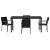 vidaXL Garden Dining Set 5 pcs Black Poly rattan