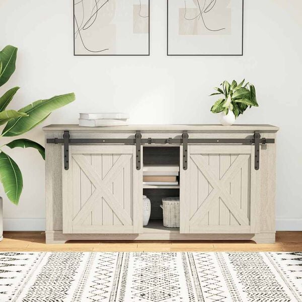 vidaXL Sliding Cabinet Door Kit 48.0 " Carbon Steel