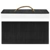 vidaXL Storage Box Set of 4 Black Bamboo, Fabric Medium Collapsible