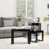 vidaXL Nesting Table Set of 3 Black Engineered wood Compact Stackable