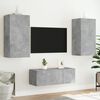vidaXL TV Wall Unit Concrete Grey Engineered Wood TV Wall Unit