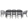 vidaXL Garden Dining Set 9 pcs Anthracite Powder-Coated Steel