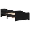 vidaXL Day Bed Black Solid Pine Wood, Engineered Wood Twin
