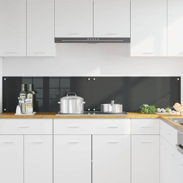 vidaXL Kitchen Backsplash 2 pcs Dark Grey 39.37 x 15.75 in