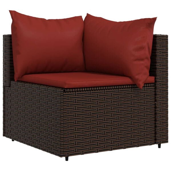 vidaXL Patio Lounge Set Brown and Cinnamon Red