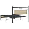 vidaXL Bed Frame Sonoma Oak Engineered Wood and Steel 42.1 x 79.9 in