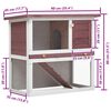 vidaXL Rabbit Hutch Brown and white Solid pine wood, plywood, iron wire mesh