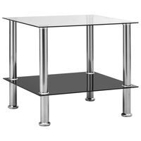 vidaXL Side Table Transparent 17.7"x19.7"x17.7" Tempered Glass