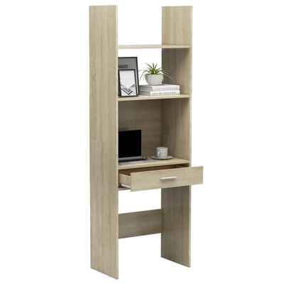 vidaXL Book Cabinet Sonoma Oak 23.6"x13.8"x70.9" Chipboard
