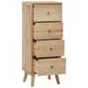 vidaXL Chest of Drawers Natural Teak Solid Teak Wood, Brass Medium