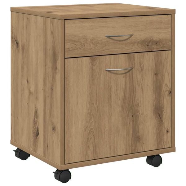 vidaXL Rolling Cabinet Artisan Oak Engineered Wood Medium