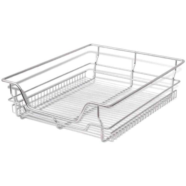 vidaXL Pull-Out Wire Baskets 2 pcs Silver 19.7"
