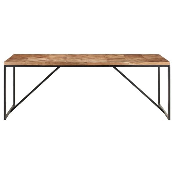 vidaXL Dining Table Natural wood with black legs Solid Acacia wood