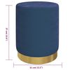 vidaXL Round Storage Hocker Blue Velvet 12.2" x 14.6"