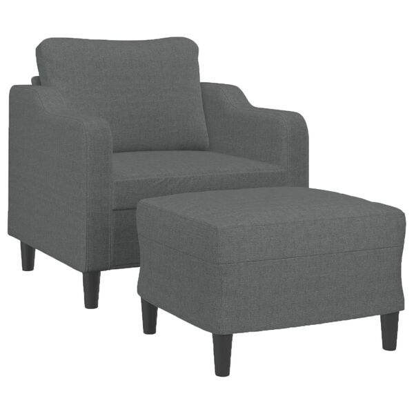 vidaXL Sofa Chair With Footstool Dark grey