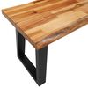 vidaXL Bench Natural wood and black Solid acacia wood, powder-coated steel