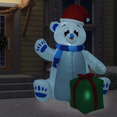 vidaXL Christmas Inflatable Polar Bear LED Indoor and Outdoor 8 ft