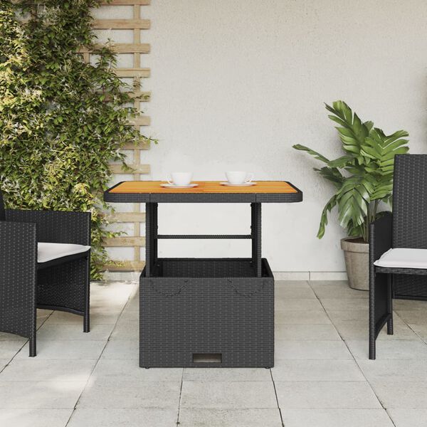 vidaXL Garden Table Black and brown