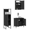 vidaXL Bathroom Furniture Set Black Engineered wood Medium
