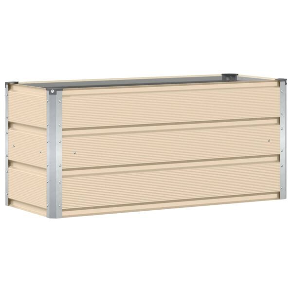 vidaXL Planter Ivory 39.37 x 15.75 x 17.72 in Steel