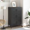 vidaXL Highboard Black Steel Large Highboard Rectangular Industrial