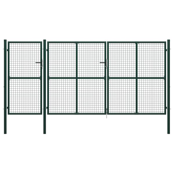 vidaXL Garden Gate Steel 157.5x78.7" Green