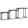 vidaXL Nesting Coffee Table Brown Oak Engineered Wood, Metal