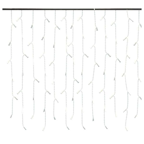vidaXL Curtain Icicle Light Cool White Plastic, copper 32.8ft Length