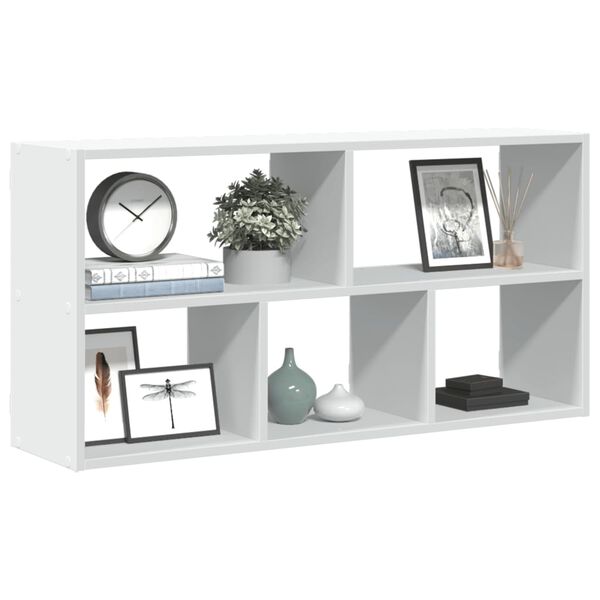 vidaXL Wall Shelf White Engineered wood Medium Wall Shelf Rectangular