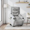 vidaXL Electric Stand up Massage Recliner Chair Light Gray Fabric