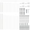vidaXL Garden Fence 3 pcs White 66.93 x 64.96 in Powder-Coated Steel