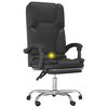 vidaXL Massage Office Chair Black Faux Leather, Metal, Plywood Large