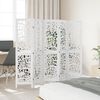 vidaXL Room Divider 5 Panels White Solid Wood Paulownia