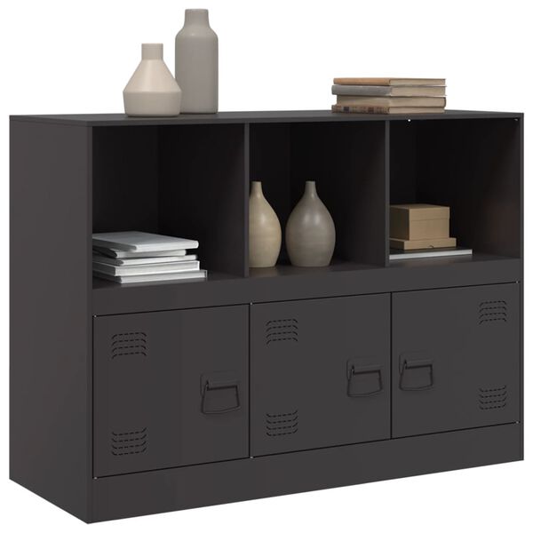 vidaXL Sideboard Black Cold-rolled steel Medium Storage Sideboard