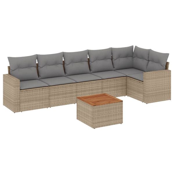 vidaXL Garden Sofa Set Beige, Light Grey, Brown