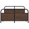 vidaXL Bed Frame Brown Oak Steel, Engineered Wood Full Bed Frame