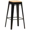 vidaXL Bar Stool Set of 4 Black and brown