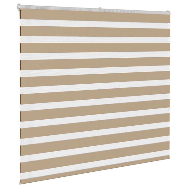 vidaXL Zebra Blind Sand brown 100% Polyester, Aluminum 61 x 59 in