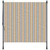 vidaXL Outdoor Roller Blind Yellow and White Steel, Polyester