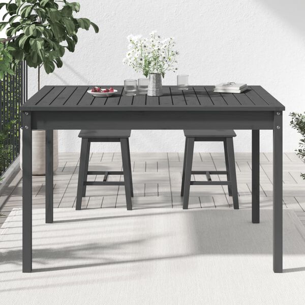 vidaXL Garden Table Grey Solid Pine Wood 47.6 x 32.5 x 29.9 in Durable