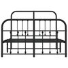 vidaXL Bed Frame Black Powder-Coated Steel Double Bed Frame