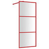 vidaXL Walk-in Shower Wall with Clear ESG Glass Red 31.5"x76.8"