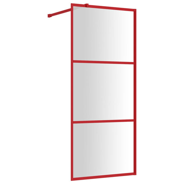 vidaXL Walk-in Shower Wall with Clear ESG Glass Red 31.5"x76.8"