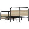 vidaXL Bed Frame Smoked oak Steel, Engineered wood Small Double