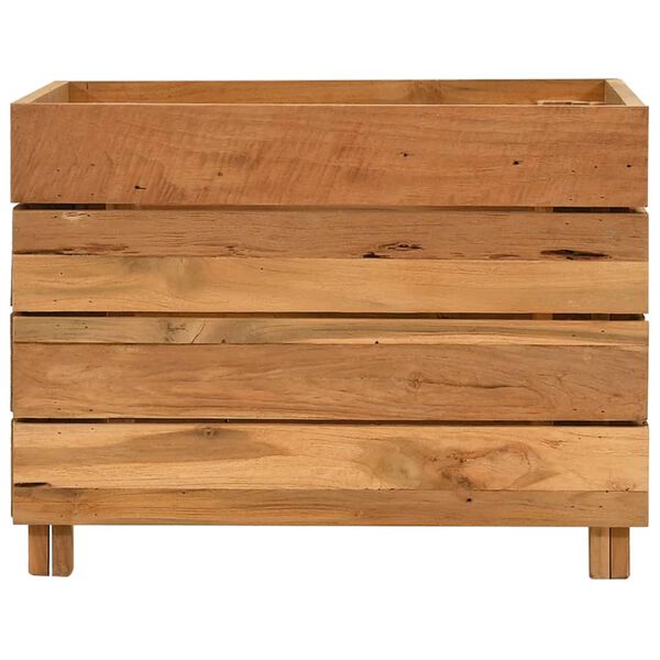 vidaXL Raised Bed Varying shades of teak Solid teak wood, steel Medium