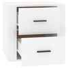 vidaXL Bedside Cabinet High gloss white Engineered wood Small