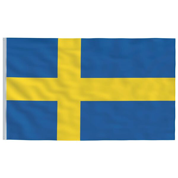 vidaXL Sweden Flag Sweden flag pattern Aluminum pole, 68D polyester flag