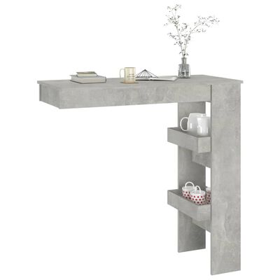 vidaXL Wall Bar Table Concrete Gray 40.2"x17.7"x40.7" Engineered Wood