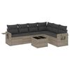 vidaXL Garden Sofa Set Light grey PE wicker Standard Adjustable Feet
