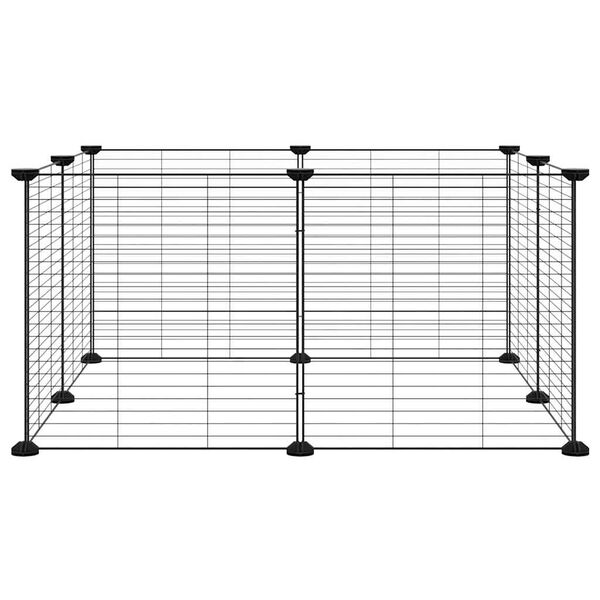 vidaXL Pet Cage Black Powder-coated steel Small Collapsible Pet Cage